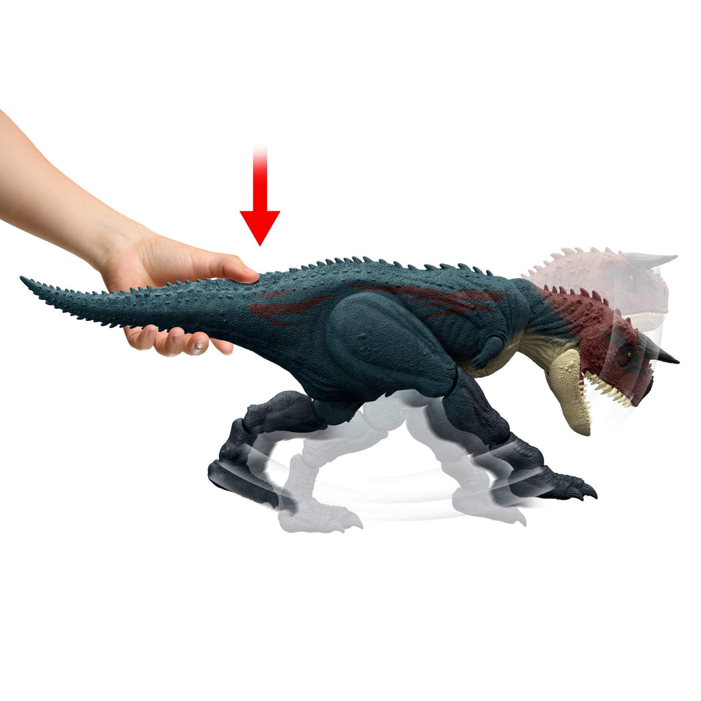 Jurassic World Charge N Chomp Carnotaurus Running Roaring Dinosaur Action Figure, Digital Play