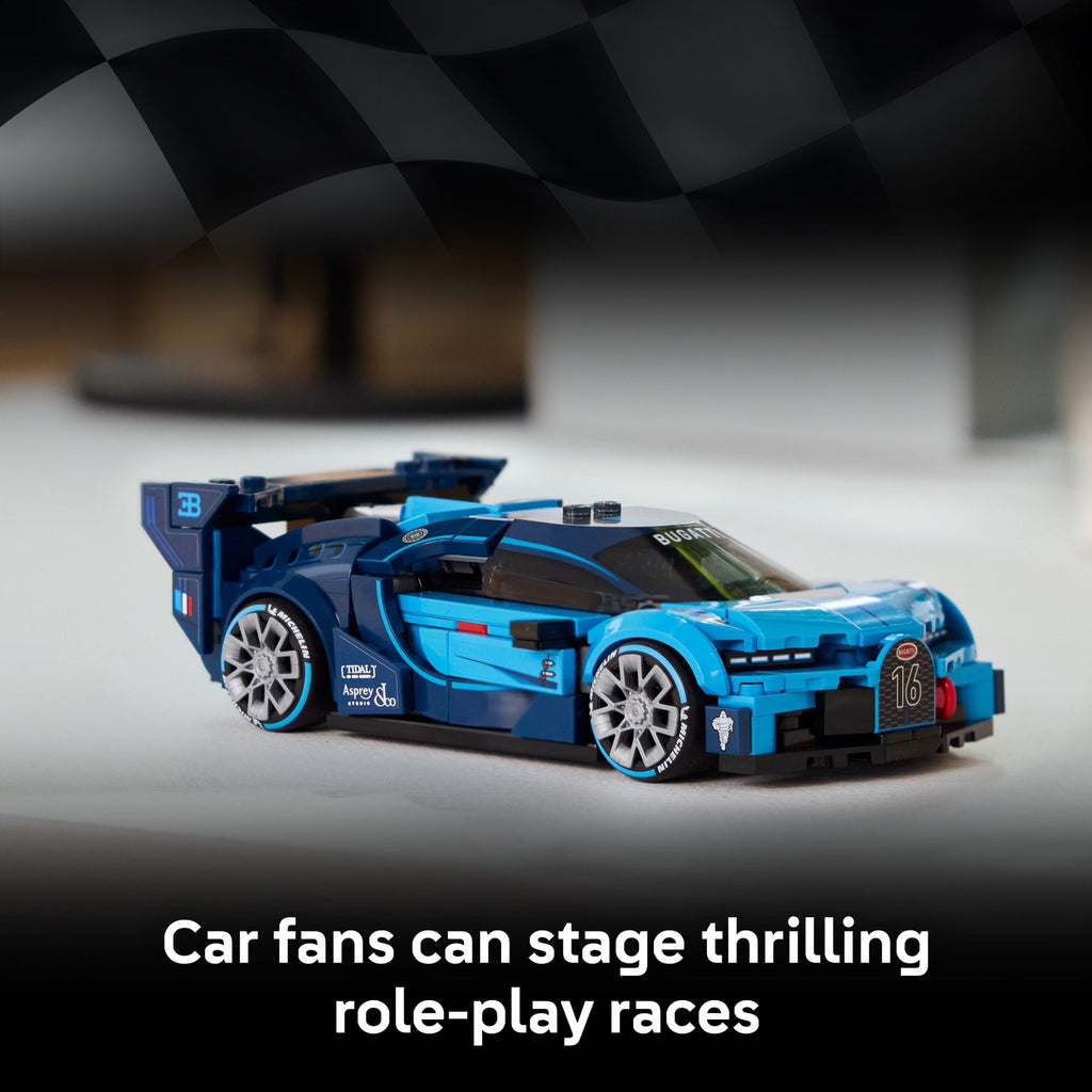 LEGO Speed Champions Bugatti Vision Gran Turismo Hyper Sports Car Building Toy for Kids & Gamers - Building Set W/Bugatti Driver Minifigure for Boys & Girls, Ages 9+ - Gift Idea for Birthdays - 77253