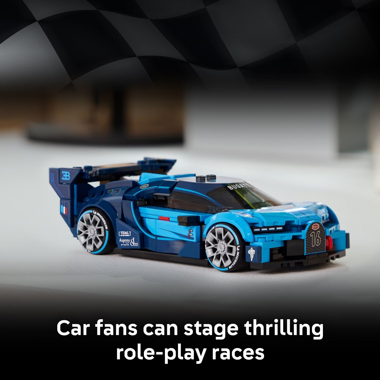 LEGO Speed Champions Bugatti Vision Gran Turismo Hyper Sports Car Building Toy for Kids & Gamers - Building Set W/Bugatti Driver Minifigure for Boys & Girls, Ages 9+ - Gift Idea for Birthdays - 77253