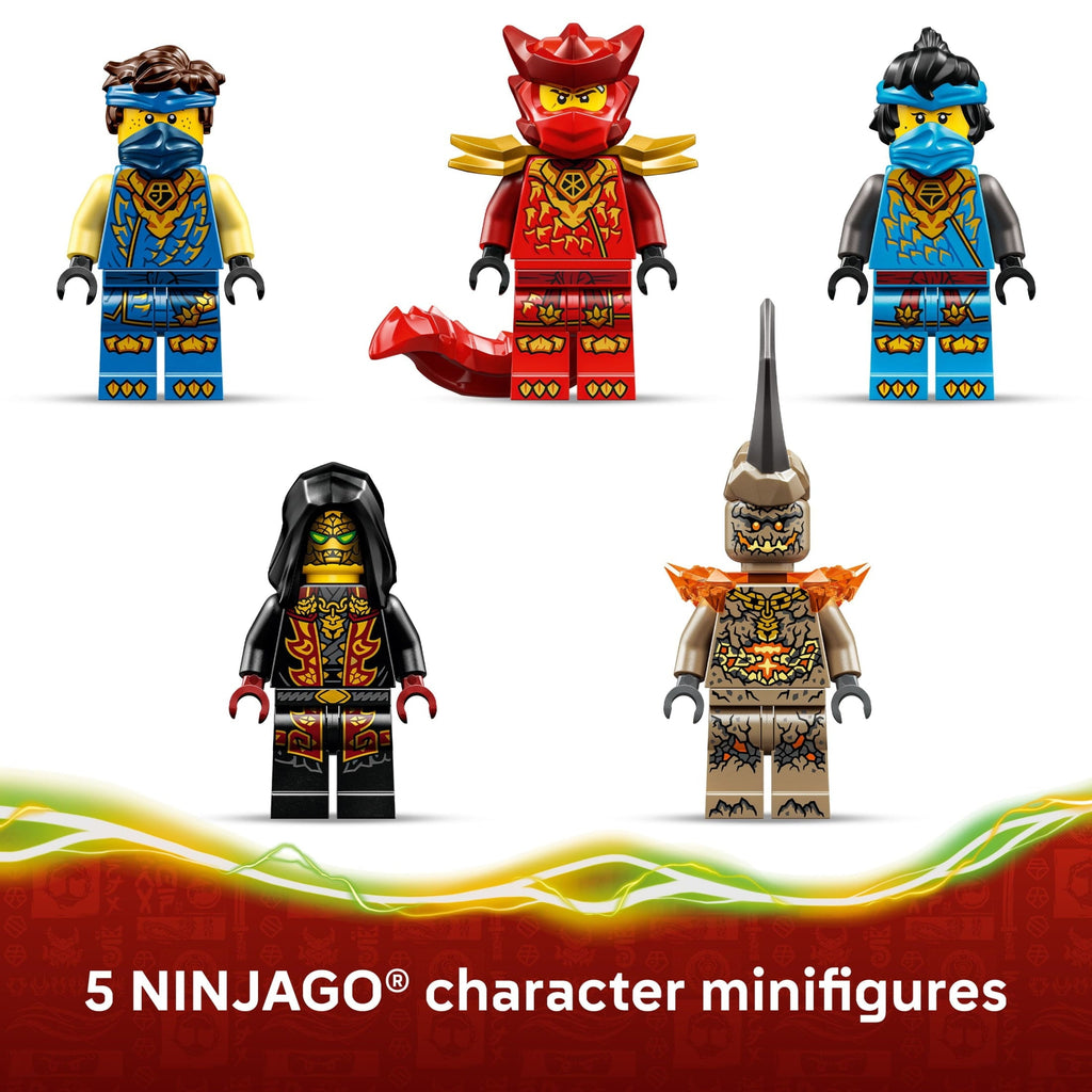 LEGO NINJAGO Jay’s Transforming Car Building Toy for Boys & Girls - Toy Car W/2 Play Modes for Kids, Ages 8+ - W/Jay, Nya, Dragon Form Kai, & 2 More Minifigures - Gift Idea for Birthdays - 71856