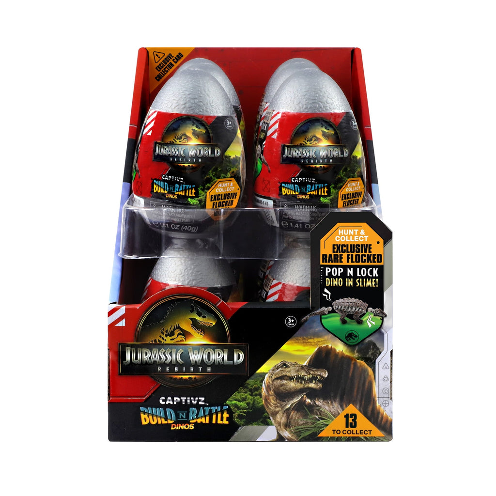 Jurassic World Rebirth Captivz Slime Egg Dinosaur Collectible Flocked Exclusive Ages 3+