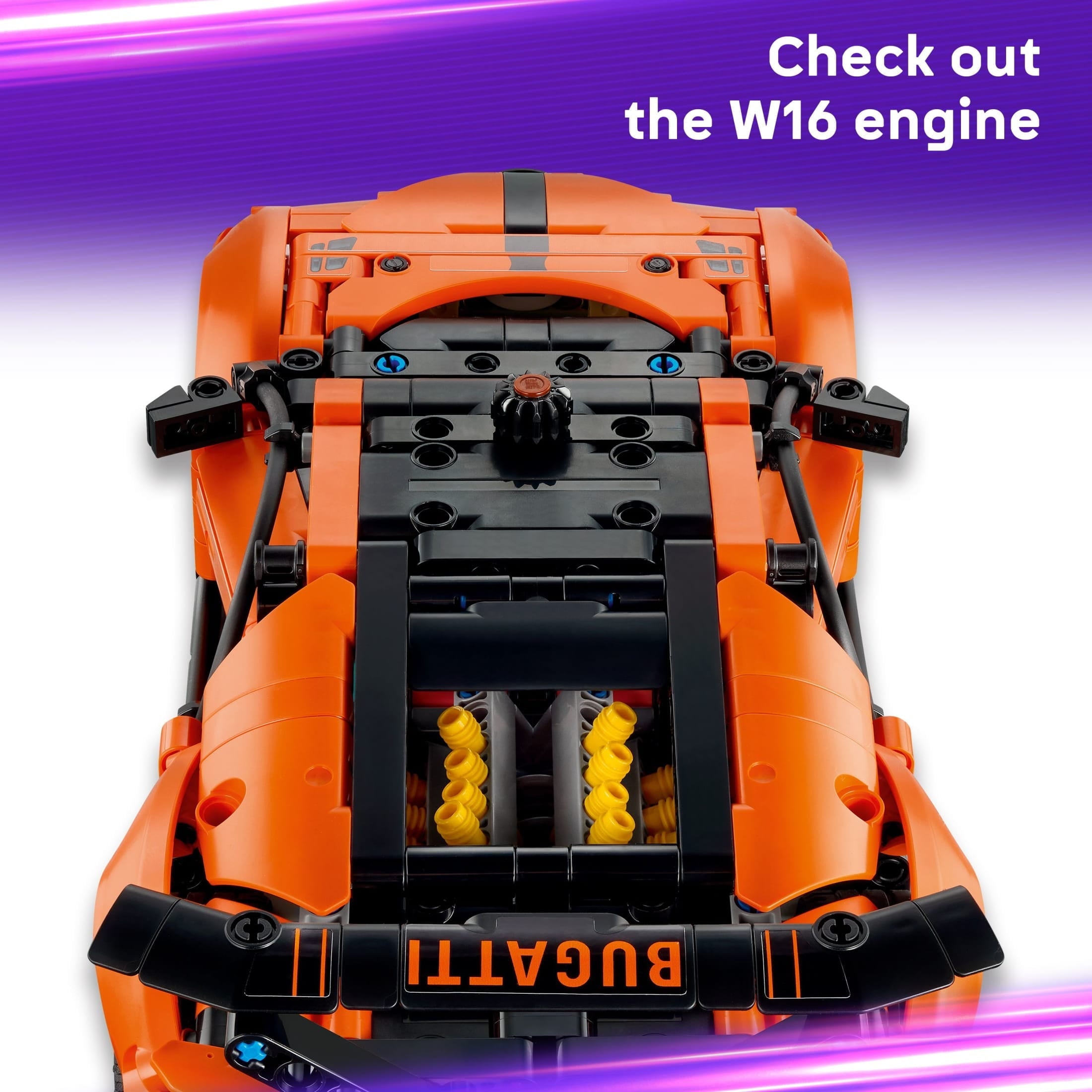 LEGO Technic Bugatti Chiron Pur Sport Hypercar Building Toy for Boys & Girls - Sports Car Toy W/Realistic Steering & Engine for Kids & Racing Fans, Ages 9+ - Gift Idea for Birthdays - 42222