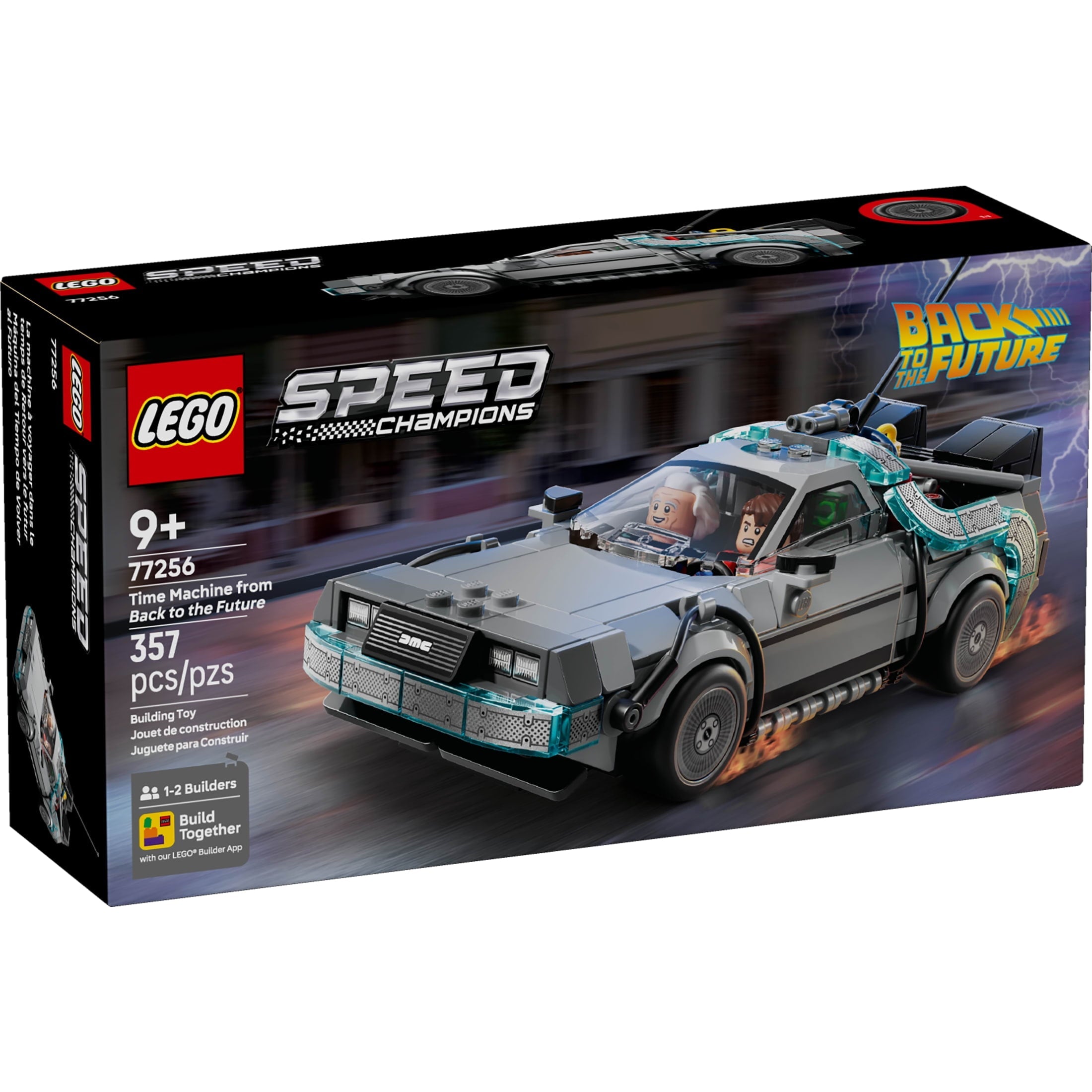 LEGO Speed Champions Time Machine from Back to the Future Building Toy for Kids - Pretend Play & Display Car Toy W/2 Build Modes for Boys & Girls, Ages 9+ - Gift Ideas for Birthdays & Fans - 77256