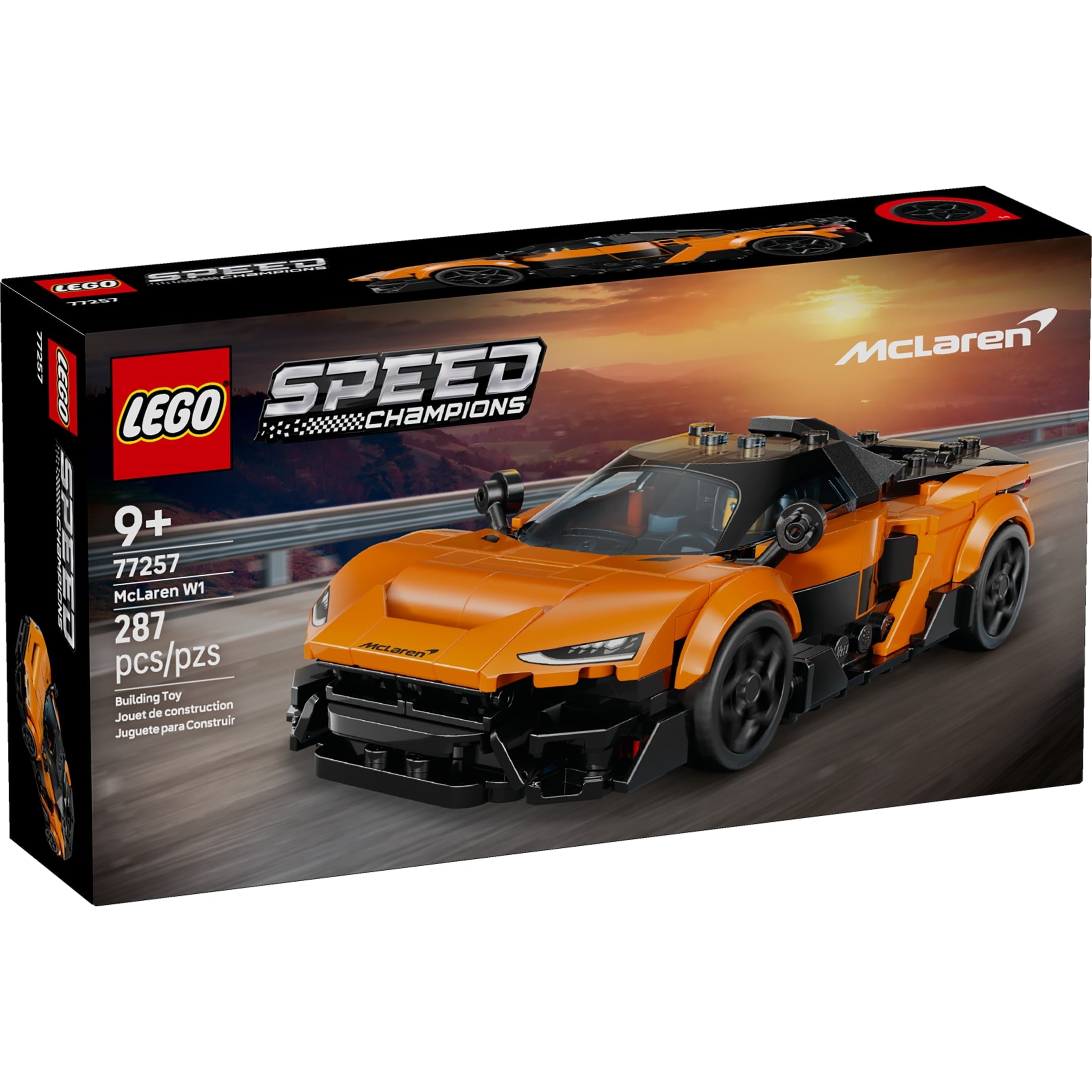 LEGO Speed Champions McLaren W1 Race Car Toy for Boys & Girls, Ages 9+ - Building Set for Pretend Play & Display w/1 Driver Minifigure - Gift Idea for Kids & Supercar Fans - 77257