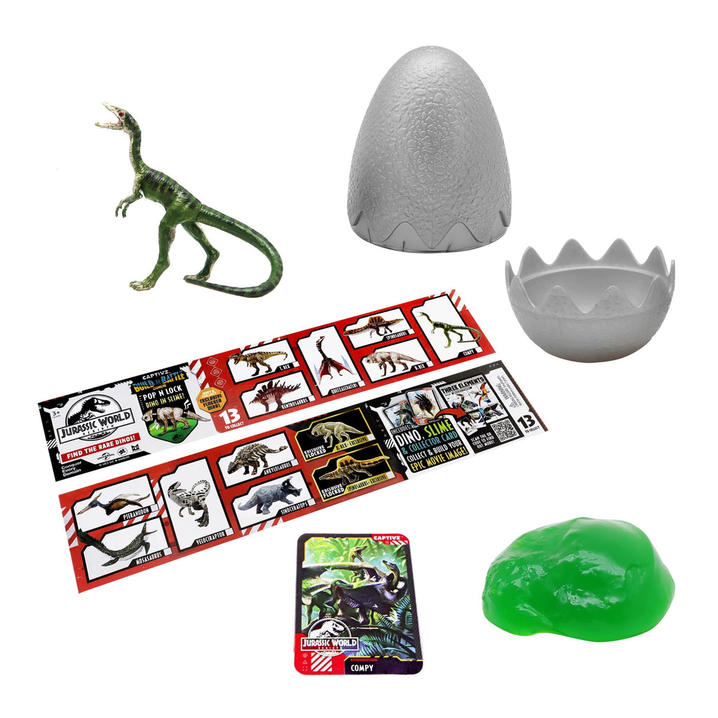 Jurassic World Rebirth Captivz Slime Egg Dinosaur Collectible Flocked Exclusive Ages 3+