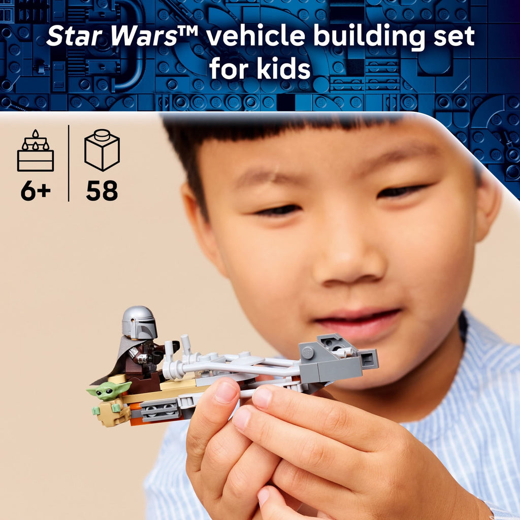 LEGO Star Wars The Mandalorian & Grogu’s Speeder Bike Building Toy for Boys & Girls - Pretend Play Space Vehicle W/2 Star Wars Character Figures for Kids, Ages 6+ - Gift Idea for Birthdays - 75436