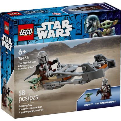 LEGO Star Wars The Mandalorian & Grogu’s Speeder Bike Building Toy for Boys & Girls - Pretend Play Space Vehicle W/2 Star Wars Character Figures for Kids, Ages 6+ - Gift Idea for Birthdays - 75436
