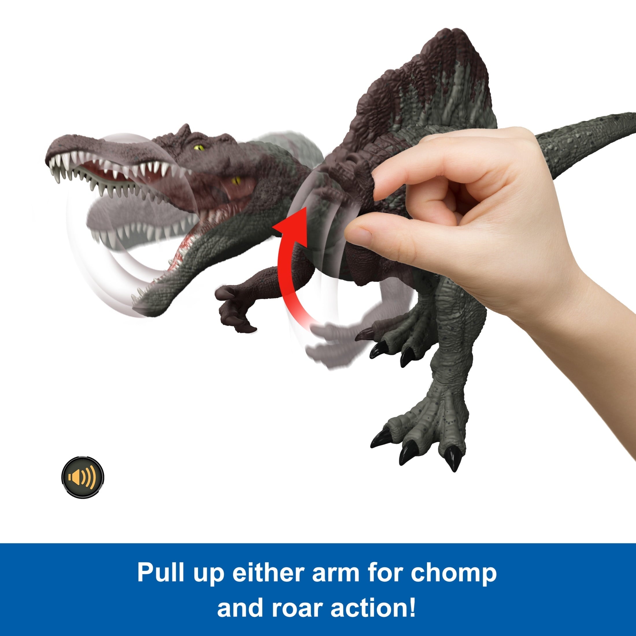 Jurassic World Epic Attack Slash Attackin’ Spinosaurus Dinosaur Action Figure Toy, Multiple Features