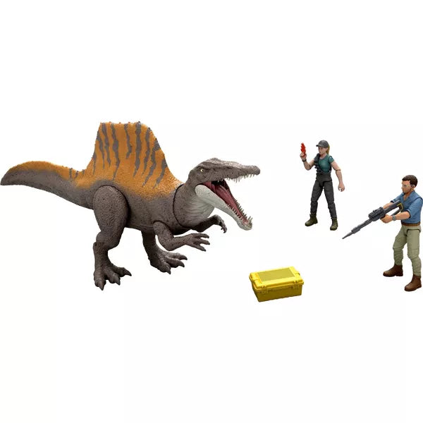 Jurassic World Rebirth Spinosaurus Danger Set Playset (with Zora Bennett & Dr. Henry Loomis Action Figures)