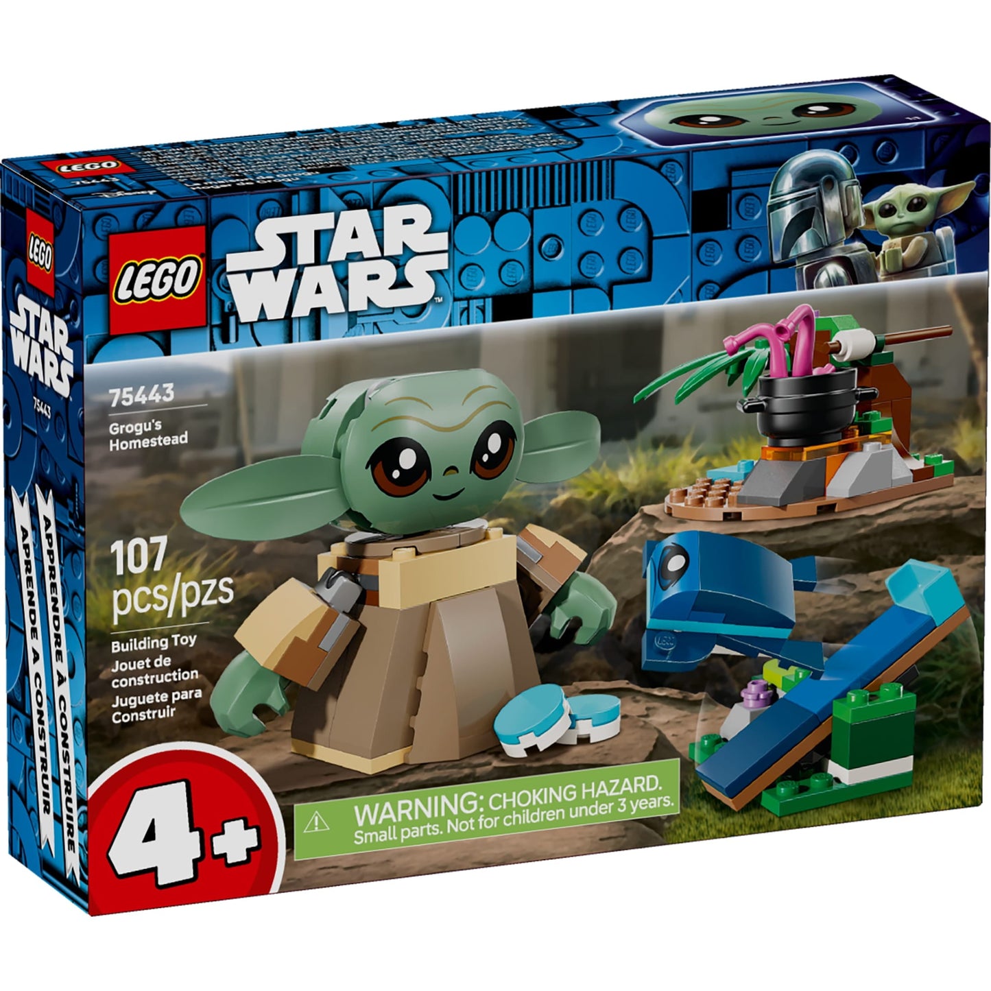 LEGO Star Wars Grogu’s Homestead Building Toy for Boys & Girls - The Mandalorian Pretend Play Set W/Sorgan Frog & Poseable Grogu Figures for Preschool Kids, Ages 4+ - Gift Idea for Birthdays - 75443