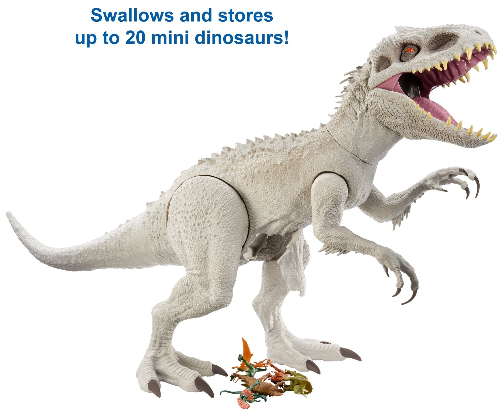 Jurassic World Camp Cretaceous Super Colossal Indominus Rex Action Figure with Eating Feature, Stands 18in High and 3.5ft Long, Dinsoaur Toy Gift
