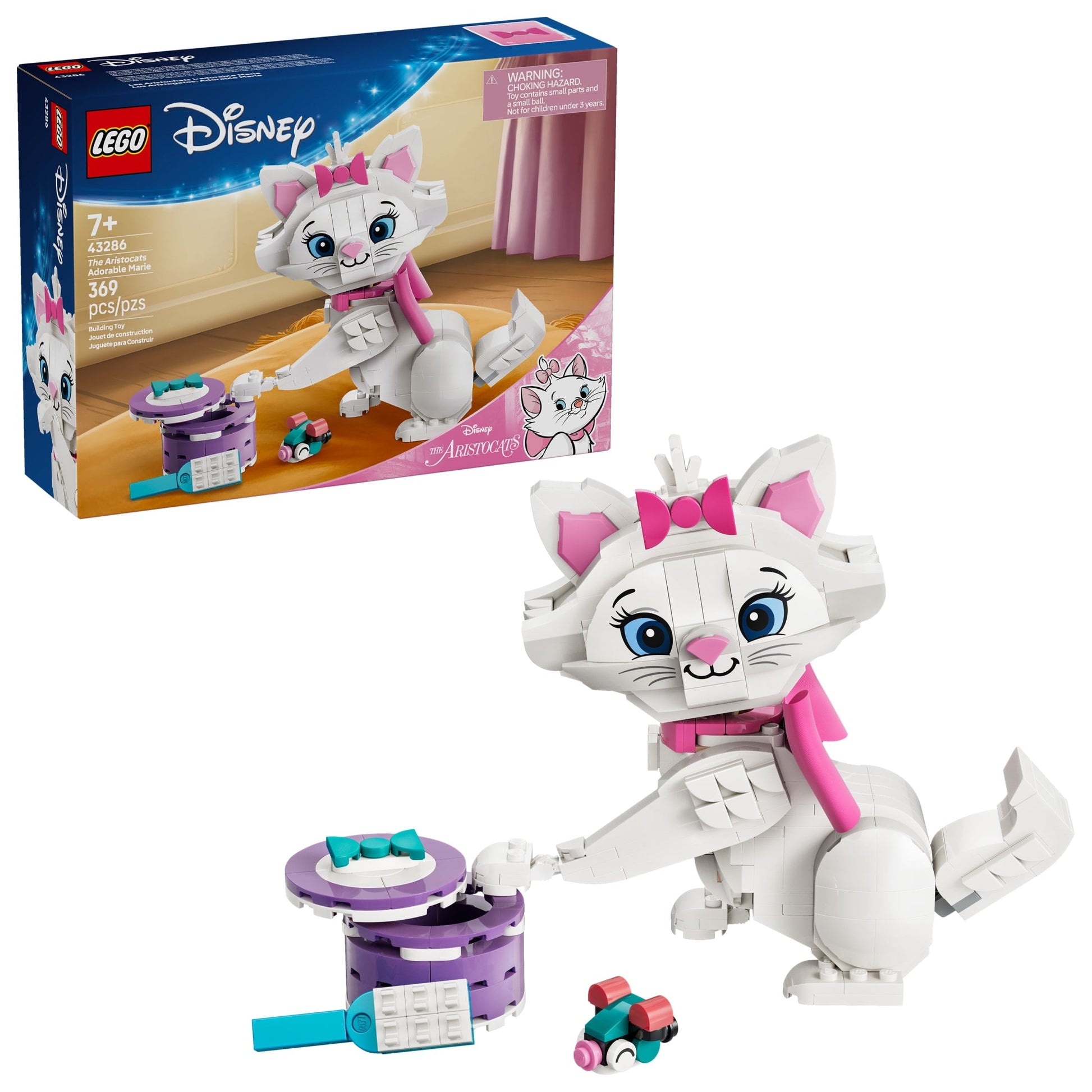 LEGO Disney The Aristocats Adorable Marie Toy Building Set - Bedroom or Desk Decor for Girls & Boys, Ages 7+ - Disney Gifts for Kids & Fans - 43286