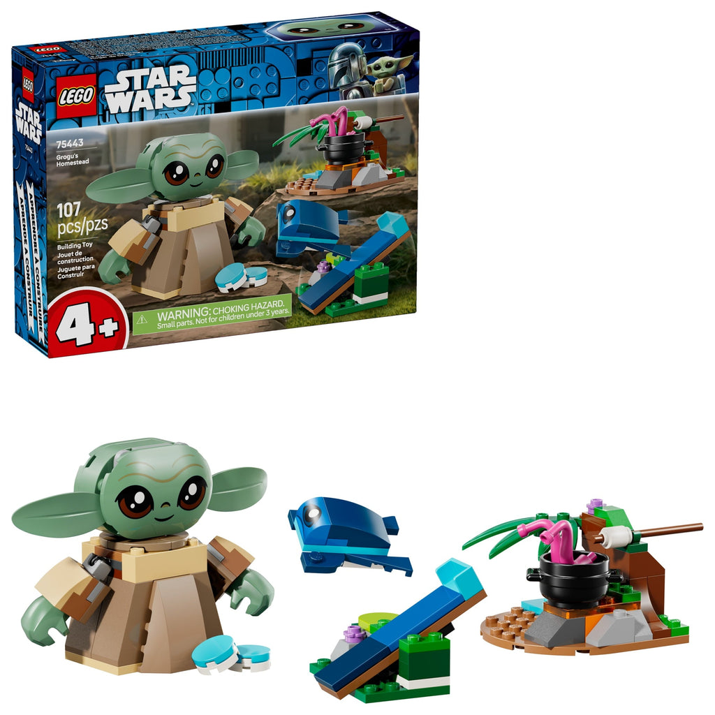 LEGO Star Wars Grogu’s Homestead Building Toy for Boys & Girls - The Mandalorian Pretend Play Set W/Sorgan Frog & Poseable Grogu Figures for Preschool Kids, Ages 4+ - Gift Idea for Birthdays - 75443