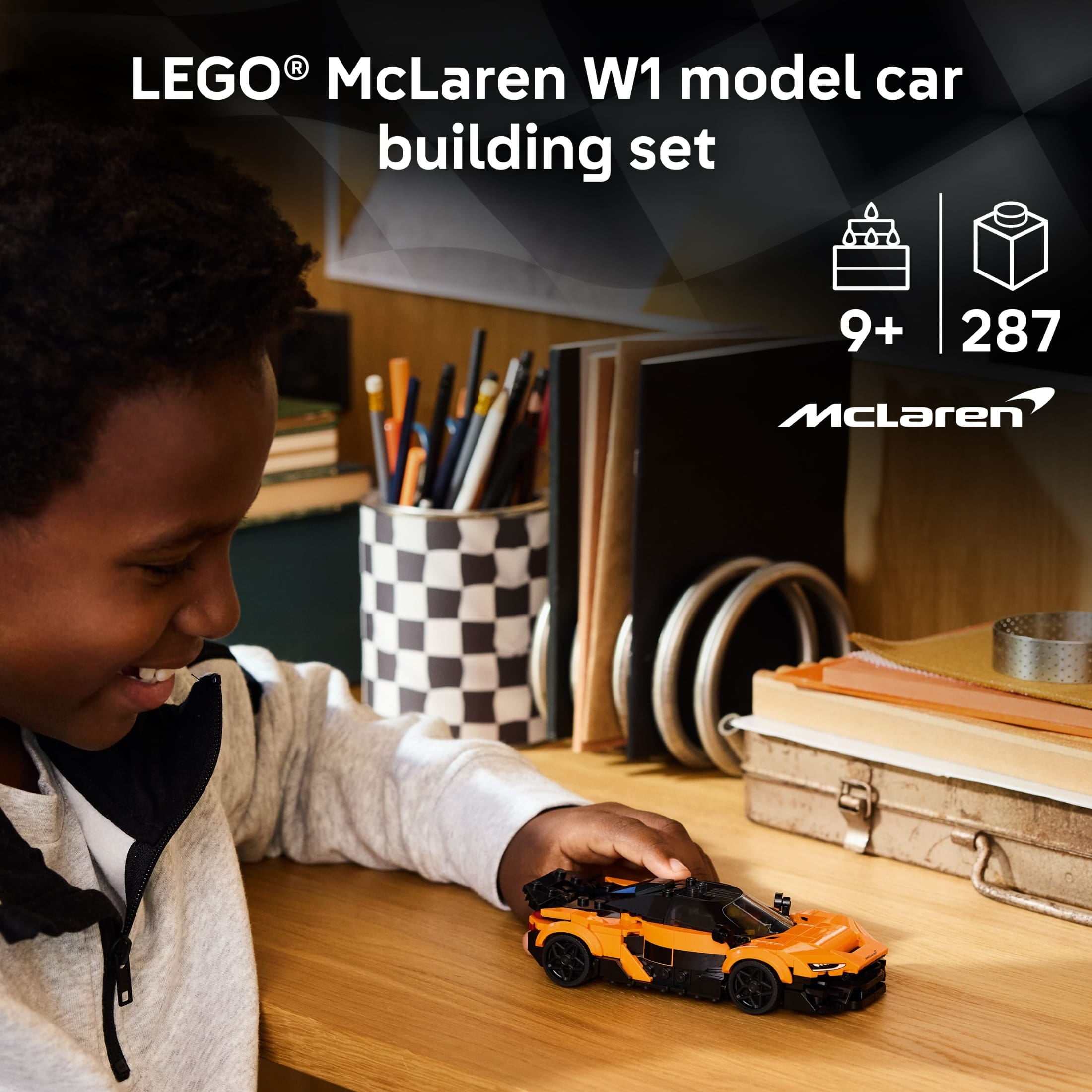 LEGO Speed Champions McLaren W1 Race Car Toy for Boys & Girls, Ages 9+ - Building Set for Pretend Play & Display w/1 Driver Minifigure - Gift Idea for Kids & Supercar Fans - 77257