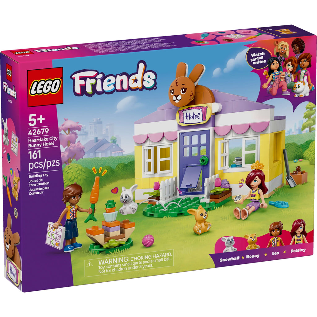 LEGO Friends Heartlake City Bunny Hotel Building Toy for Girls & Boys - Pretend Play Set for Kids, Ages 5+ - W/ Paisley & Leo Minidolls, 2 Toy Bunnies, & Accessories - Gift Idea for Birthdays - 42679