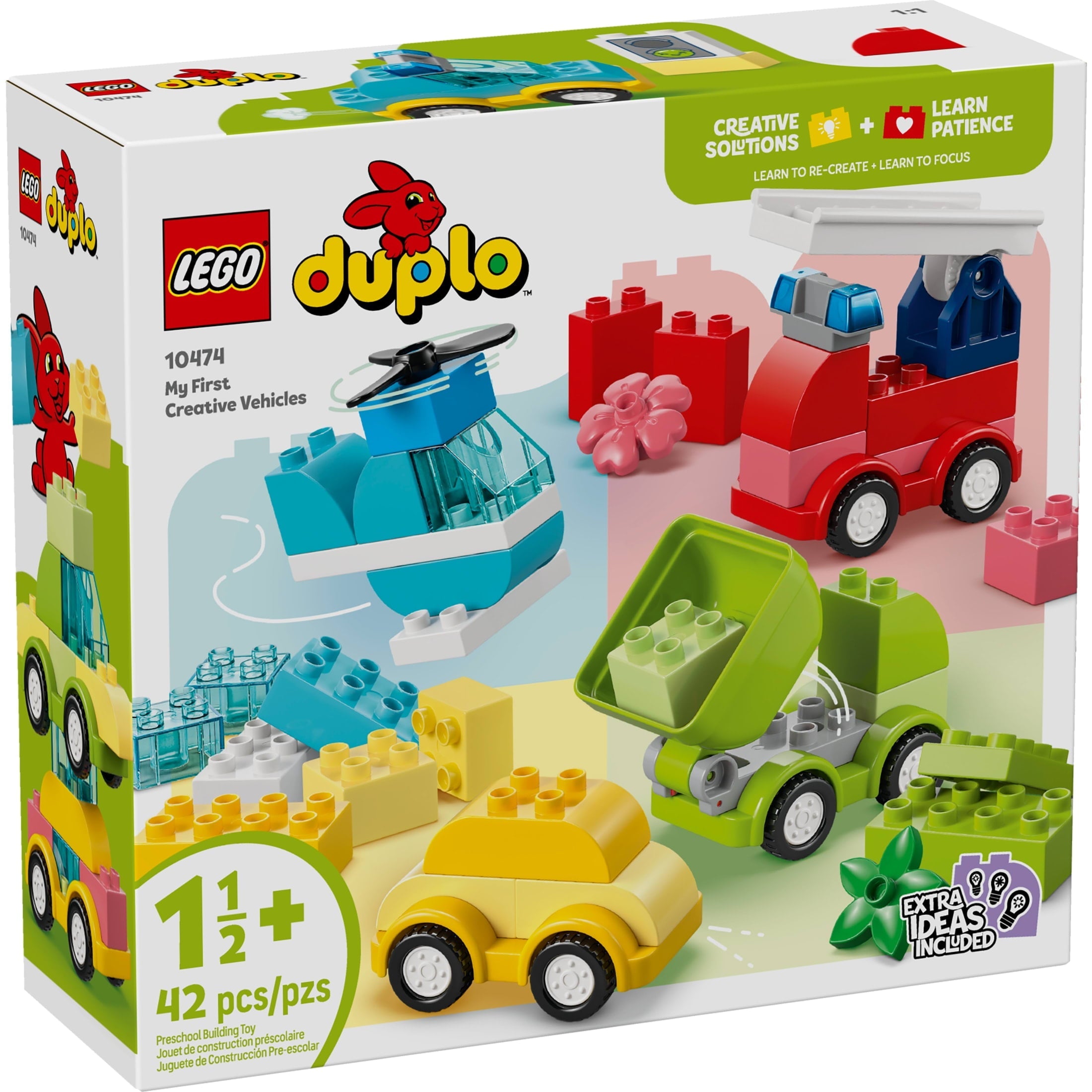 LEGO DUPLO My First Creative Vehicles Building Toy for Toddlers - Building Blocks for Boys & Girls, Ages 1.5+ - Preschool Learning Toy & Pretend Play Set - Gift Idea for Birthdays - 10474