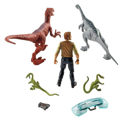 Mattel Jurassic World Fallen Kingdom Action Figures, Multicolor, 3 Pack