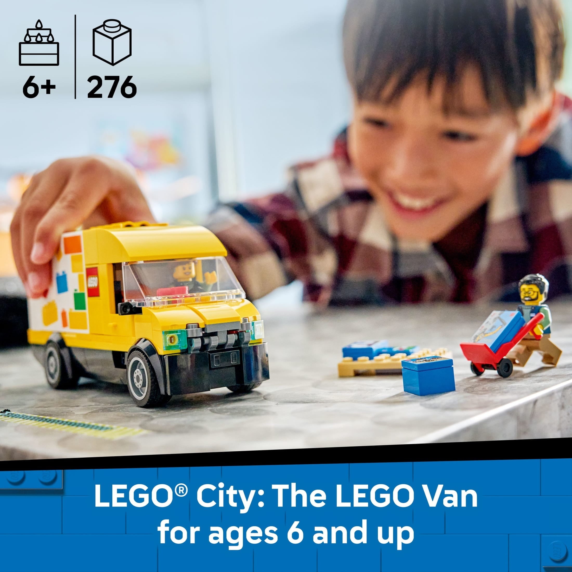 LEGO City: The LEGO Van Building Toy for Kids - Pretend Play Set for Boys & Girls, Ages 6+ - Delivery Van Toy W/2 Minifigures & 4 Mini LEGO Box Elements - Gift Idea for Birthdays - 60500