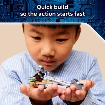 LEGO Star Wars The Mandalorian & Grogu’s Speeder Bike Building Toy for Boys & Girls - Pretend Play Space Vehicle W/2 Star Wars Character Figures for Kids, Ages 6+ - Gift Idea for Birthdays - 75436