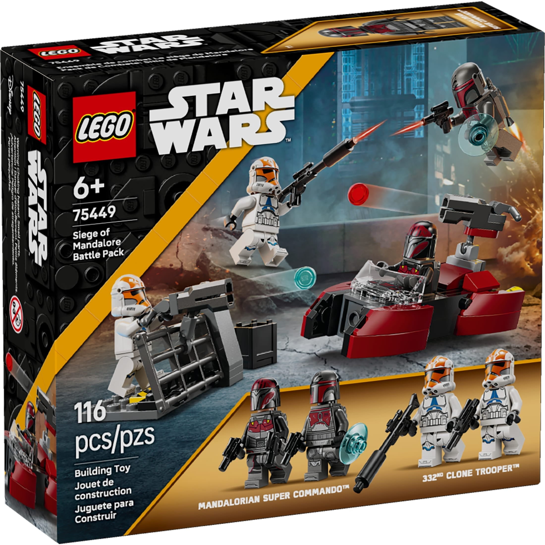LEGO Star Wars Siege of Mandalore Battle Pack Building Toy for Boys & Girls - The Mandalorian Pretend Play Set W/4 Character Minifigures for Kids & Fans, Ages 6+ - Gift Idea for Birthdays - 75449