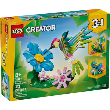 LEGO Creator 3 in 1 Wild Animals: Colorful Hummingbird Building Toy for Girls, Boys, & Kids, Ages 8+ - Build a Bird, Butterfly, or Tropical Fish - Gift Idea for Birthdays - 31384